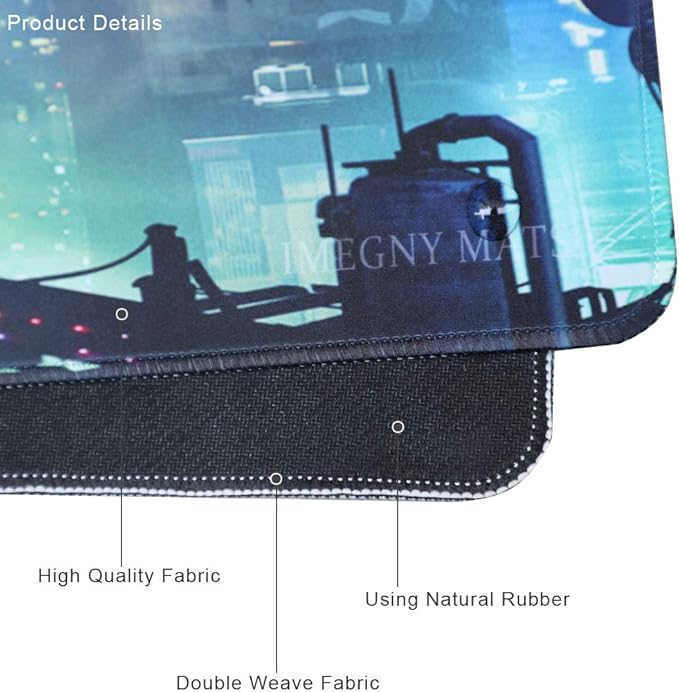 Extended Gaming Mouse Pad, Portable Mat for Keyboard & Mouse with Stitched Edges + Non-Slip Rubber Base （90x40 Green city005）