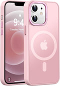 Newfuture Designed for iPhone 12 Case/iPhone 12 Pro Case with Magnetic [13 FT Military Drop Protection] [Compatible with Magsafe] Translucent Shockproof with Anti-Fingerprint Phone Case, Tender Pink
