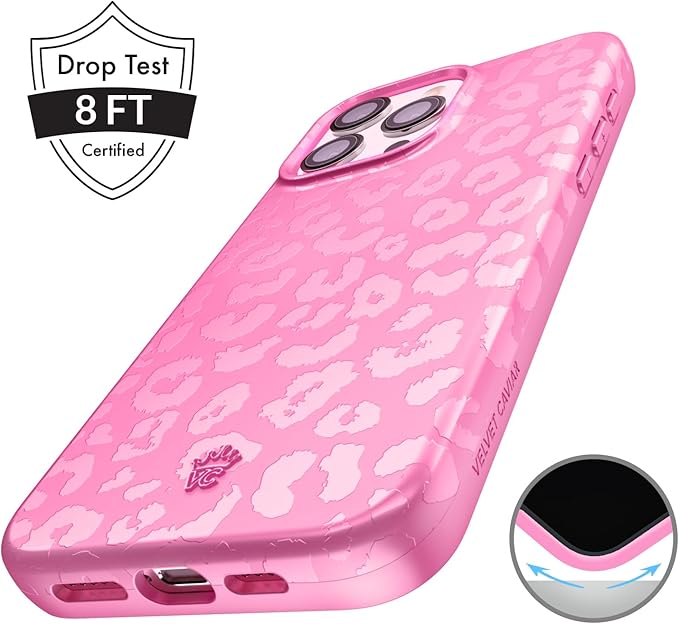 VELVET CAVIAR Case for iPhone 15 Pro Max | Compatible with MagSafe | 10ft Drop Tested | Protective Designer Cases| Hot Pink Leopard