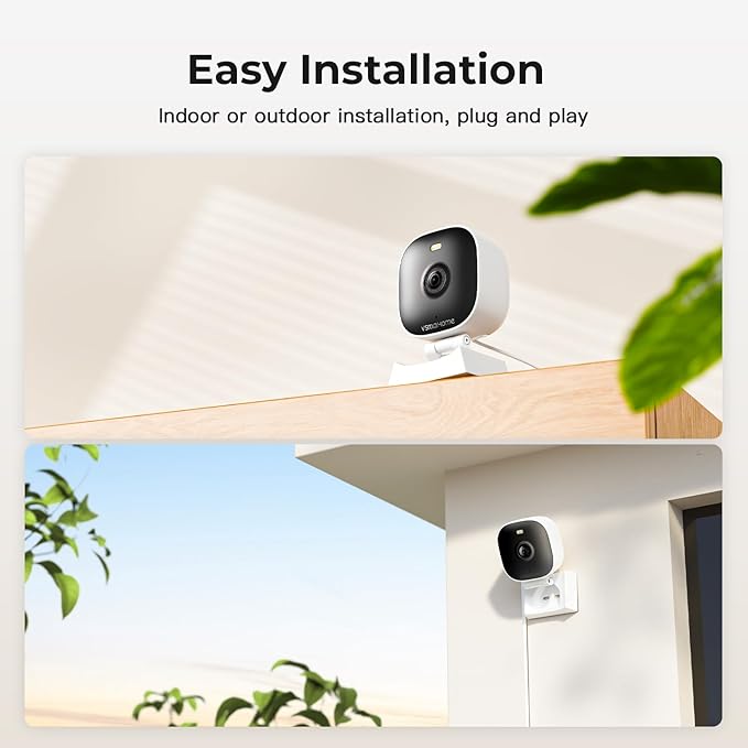 2K Cameras for Home Security,Indoor/Outdoor for Baby/Elder/Pet Monitoring with Phone app,Wired Plug&Play,Color Night Vision,2-Way Audio & 24/7 Recording,Support 128G Card ( Not Included),4-Pack