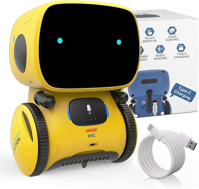 98K Robot Toys for Girls and Boys Rechargeable, Touch and Voice Control Robots Interactive Talking Smart Partner and Teacher with Singing, Dancing, STEM Toy Gifts for Kids Age 3 and Up
