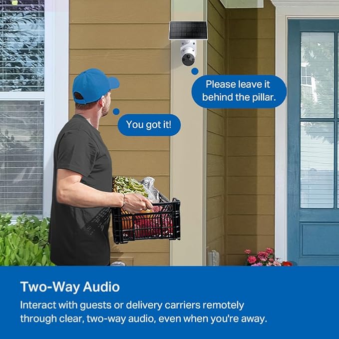 Tapo SolarCam 1080p Security Camera Wireless Outdoor- Battery Power with Solar, Person Detection, Subscription-Free Local Storage or Optional Cloud, Works with Alexa & Google Assistant, C402 KIT