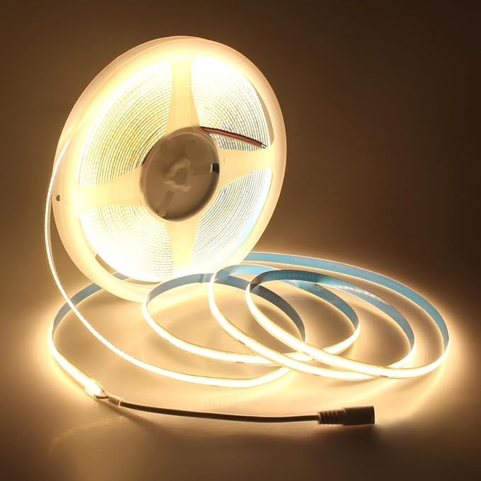 Aclorol COB Led Strip Lights 24V 50FT Led Rope Lights for Bedroom Warm White 3000K 320Leds/m CRI85+ Flexible LED Tape Lighting for Party Home Indoor Decor 15M (Power Supply & LED Dimmer Not Included)…