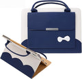 Handbag Case for iPad Pro 13" (M5/M4) 2025/2024, Air 13" M2 M3, iPad Pro 12.9-inch 2018-2022, Techcircle Cute Bowknot Pocket Wallet Design Folio Stand PU Leather Carrying Case, Auto Sleep/Wake, Blue