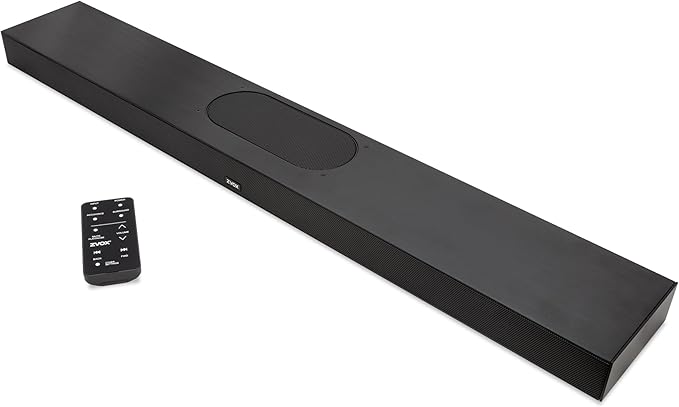 ZVOX AccuVoice AV855 Dialogue Clarifying Soundbar - Patented Hearing Technology with 20 Levels of Voice Boost, Dual Subwoofers, Low-Profile TV Speaker for Home Theater and Smart TV - Black