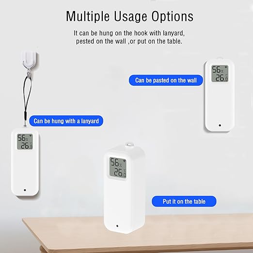 WLAN Thermometer Hygrometer Sensor, Wireless Smart Temperature and Humidity Digital Display Monitor, with Remote App Notification Alert for Home, Greenhouse(2pack)