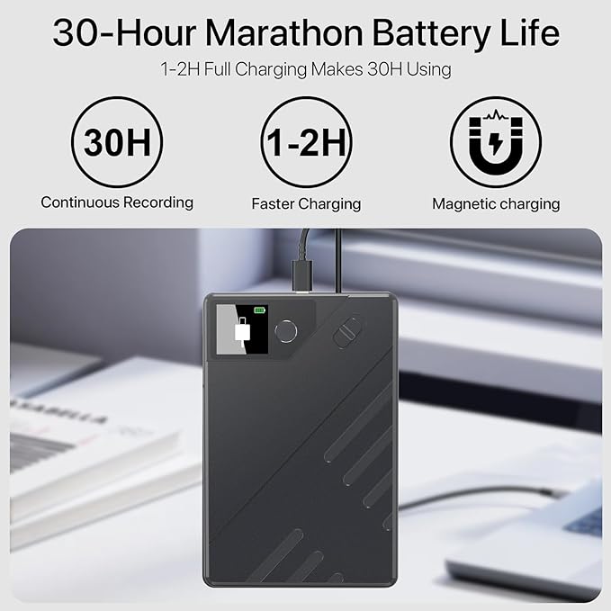 Ai Voice Recorder, Note Voice to Text Recorder W/Magnetic Case, App Control, Transcribe & Summarize with by Chatgpt, Support 112 Languages, 64GB Memory, Audio Recorder for Lectures, Meetings, Calls