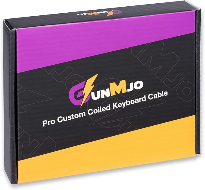 GUNMJO Pro Custom Coiled USB C Cable for Gaming Keyboard, Double-Sleeved Mechanical Keyboard Cable with Slim Type Detachable Metal Aviator, 1.5M USB-C to USB-A, White Color