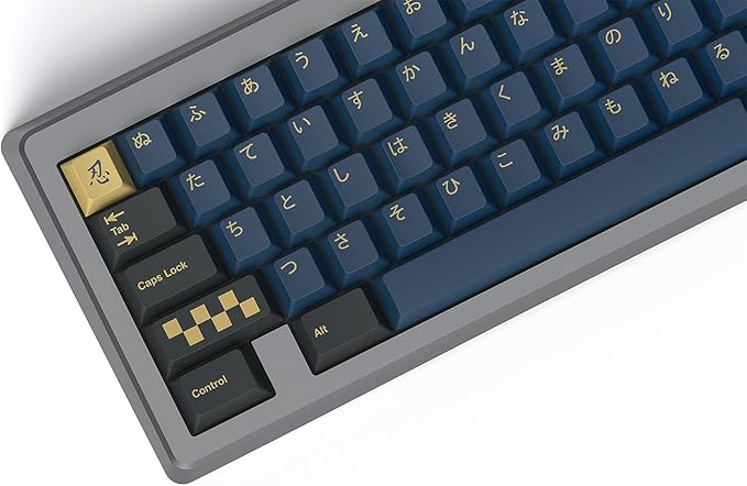 Drop Redsuns GMK Blue Samurai Custom Mechanical Keyboard Novelty Keycap Set - 39-Keys, Doubleshot ABS, Cherry Profile (Blue, Novelties) (MDX-35037-4)