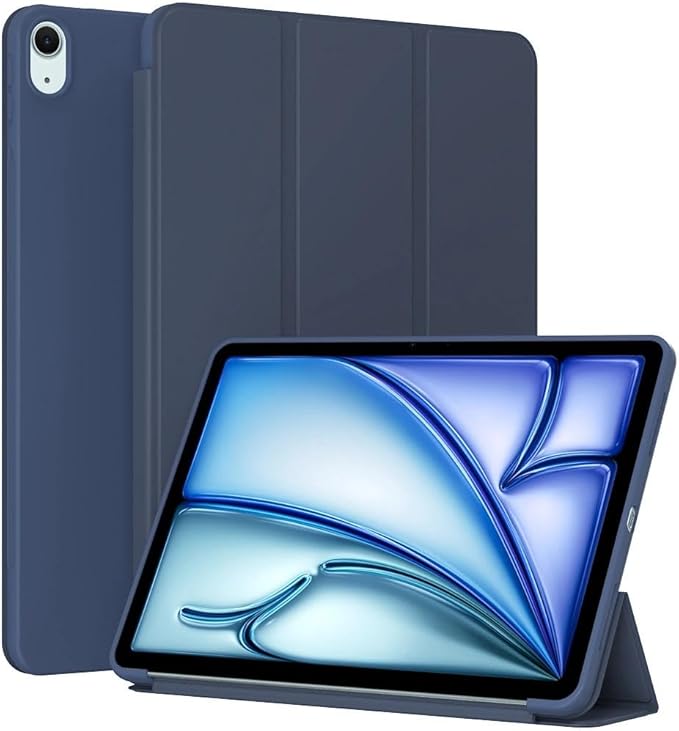 Case for iPad Air 11-inch M3 M2 2025 2024/10.9 Air 5th 4th Generation 2022 2020, Slim Lightweight Durable Protective Cover with Trifold Stand, Supports Auto Wake/Sleep, Blue