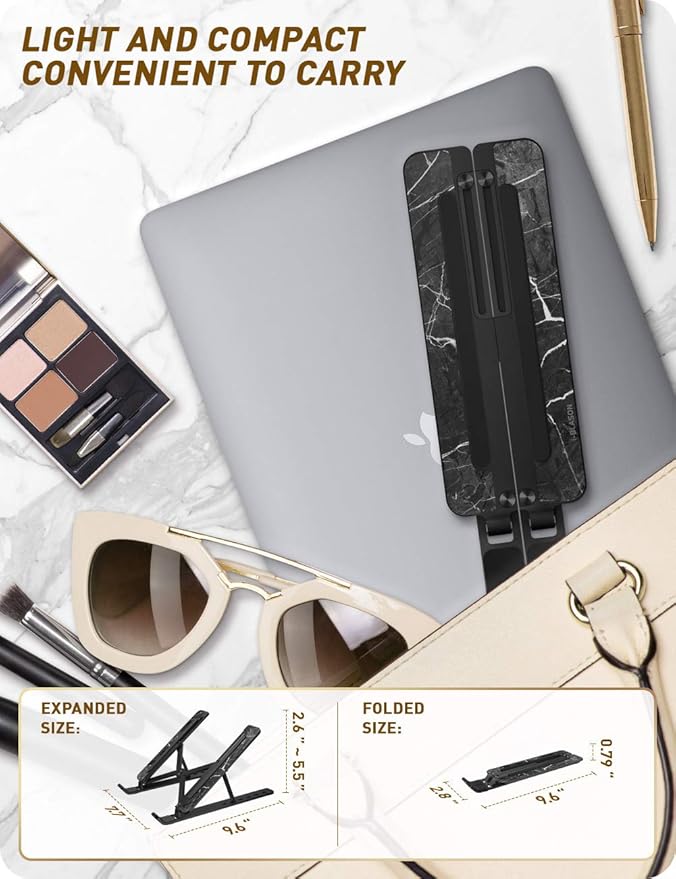 i-Blason Cosmo Laptop Stand, Adjustable Aluminum Alloy Laptop Riser Holder with Multi-Angle Stand Compatible with MacBook Pro/MacBook Air, 7-17.3" Laptops & Tablets (Black)