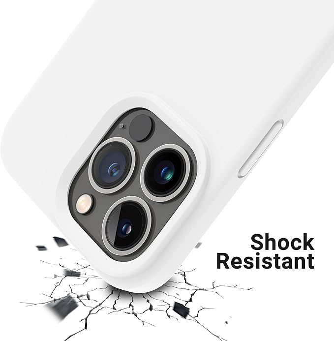 OTOFLY Designed for iPhone 14 Pro Case, Silicone Shockproof Slim Thin Phone Case for iPhone 14 Pro 6.1 inch (White)