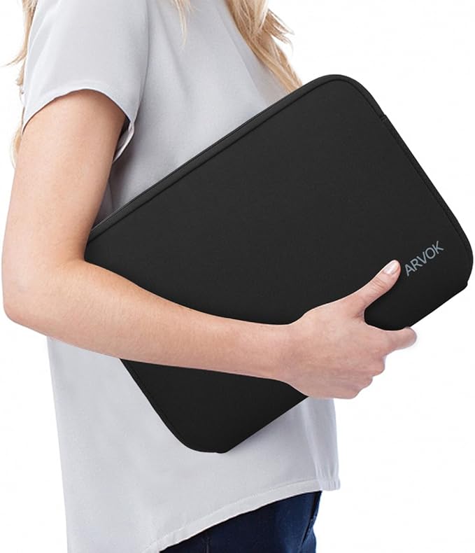Arvok 17-17.3 Inch Laptop Sleeve Multi-Color & Size Choices Case/Water-Resistant Neoprene Notebook Computer Pocket Tablet Briefcase Carrying Bag/Pouch Skin Cover for HP/Dell/Lenovo/Asus/Acer, Black