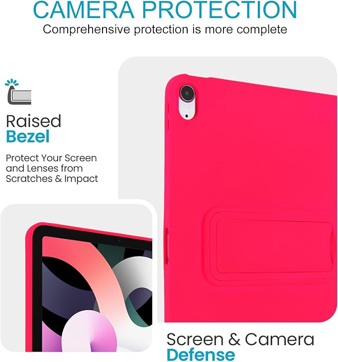 for iPad Air 11-inch M4/M3/M2 (2026/2025/2024) Case, Shockproof Protective Back Cover with Kickstand Slim Shell for Women Men, Rose