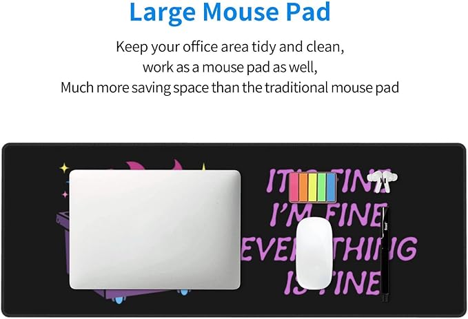 Dumpster on Fire Gaming Mouse Pad, 31.5 x 11.8 Inch Large Mouse Pads for Desk, Keyboard Mouse Mat with Non-Slip Base for Home and Office