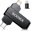 512GB Phone Flash Drive Photo Stick, USB Memory Stick for Photo Video Backup & Storage, No APP Required, Compatible with iPhone iPad Android PC, Space Gray