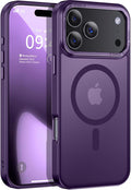 Newfuture Strong Magnetic Compatible with iPhone 17 Pro Case [13 FT Military Drop Protection] [Compatible with Magsafe] Slim Translucent Matte Shockproof with Anti-Fingerprint Phone Case, Dark Purple