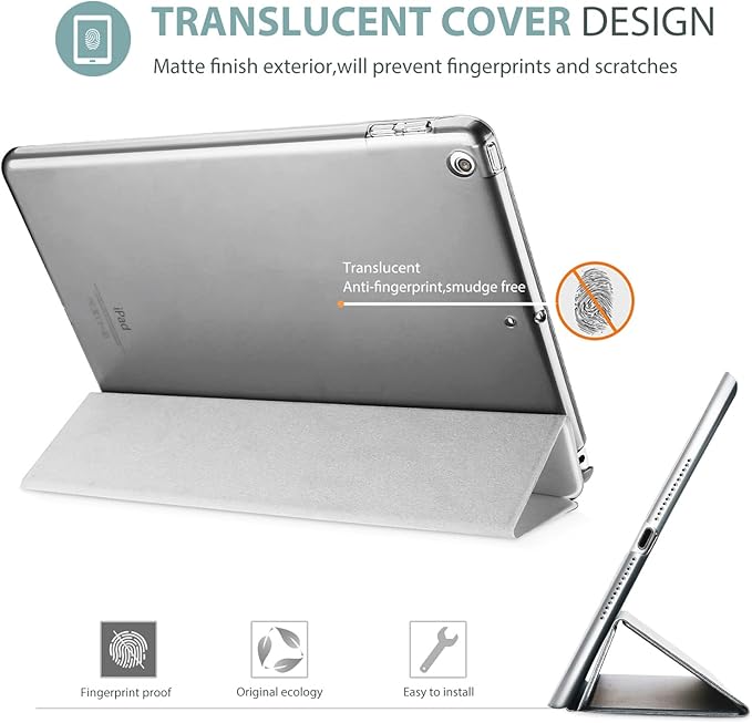 ProCase Smart Case for iPad 9.7 Inch iPad 6th/5th Generation 2018 2017(Model: A1893 A1954 A1822 A1823), Ultra Slim Lightweight Stand Cover with Translucent Frosted Back -White