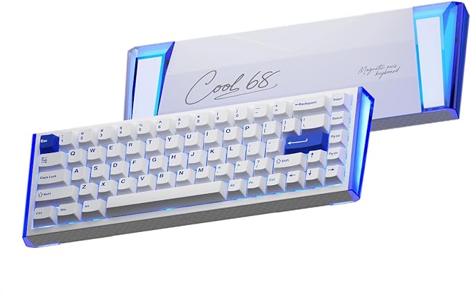DAREU COOL68 60% Wired Gaming Keyboard, Rapid Trigger Magnetic Switch Keyboard with 8000Hz Polling Rate, Adjustable Actuation, 0.1ms Latency, SOCD, Gasket Mount, Hot swappable, RGB Light