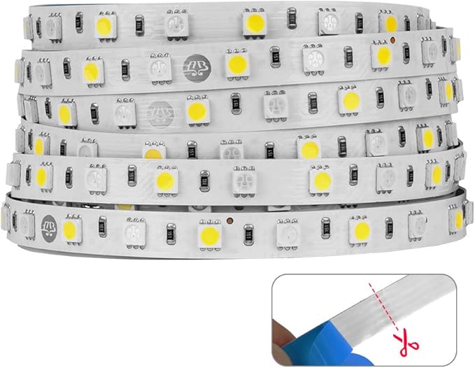 BTF-LIGHTING 5050 RGBW RGB+Cool White(6000K-7000K) 150RGB+150White LED Tape Light 5m 16.4ft 60LED/m Multi-Colored IP30 10mm Width FPCB DC12V for Bedroom Home Decoration(No Adapter or Controller)