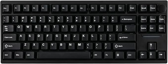 EPOMAKER P87 TKL Aluminum Wireless Gaming Keyboard, QMK/VIA Programmable, 87% BT/2.4Ghz/USB-C, with CNC Metal Knob and RGB Backlight (Black, Wisteria Linear Switch)