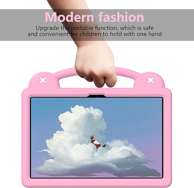 AKABEILA Compatible with Honor Pad X9a 2025 11.5 inch Tablet Case, Kids Friendly Universal Lightweight Shockproof Protective Case with Shoulder Strap & Stand Handle Pink