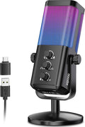 USB Gaming Microphone with Game Chat Balance, RGB Condenser Mic with Noise Cancellation, Quick Mute & Monitoring, for Streaming/Discord/Twitch/Podcast/Videos/ASMR, for PC/Computer/PS4/PS5/Mac