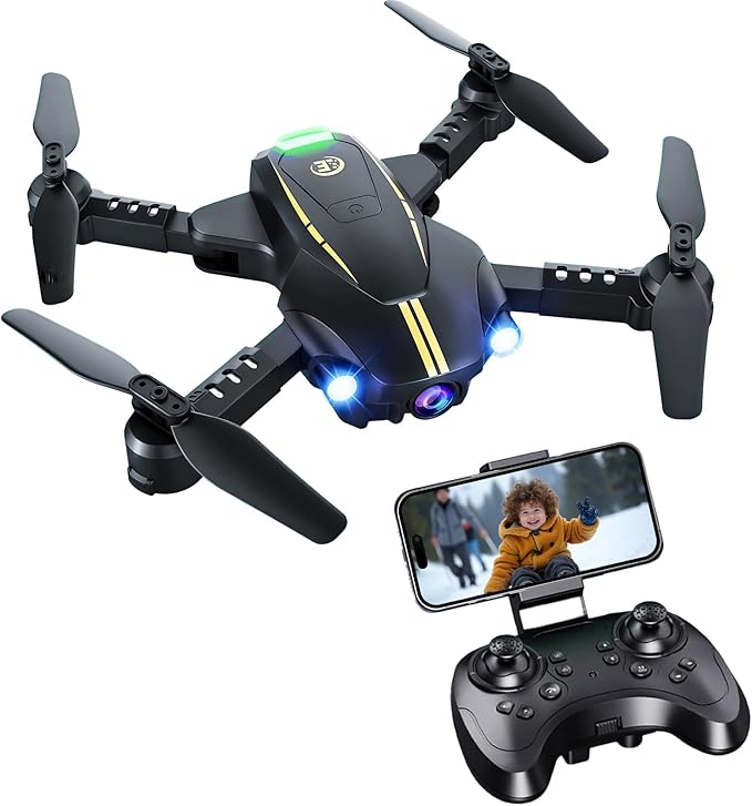 Drone with Camera for Kids 1080P HD FPV Foldable Drone for Adults & Beginners, Mini Drone for kids, RC Quadcopter with 2 Batteries, Gravity Control, One Key Take Off/Land, 360° Flip, Waypoint Fly