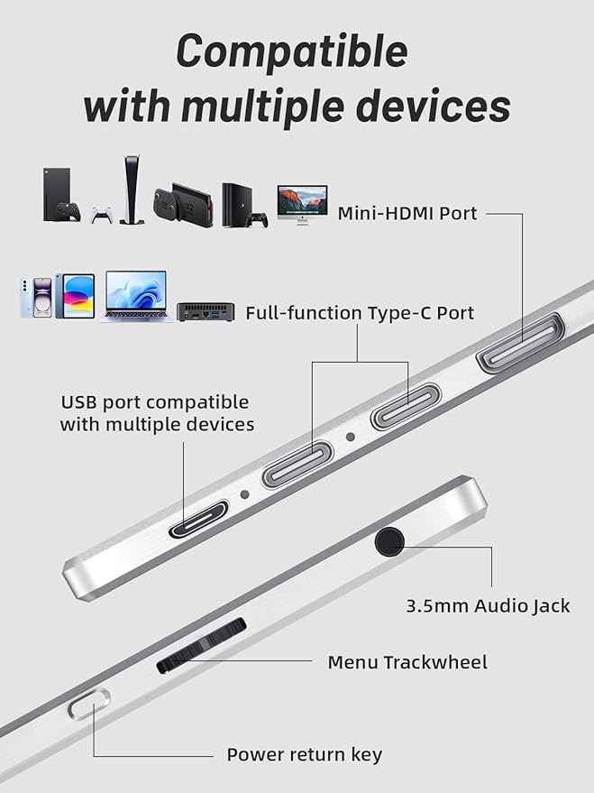 Portable Monitor Touchscreen 15.6" 4K UHD 3840X2160 100000:1 OLED 10-Point Touch Screen Laptop Monitor, with Protective Case, HDMI USB C Travel Monitor for Phones, PS5/4, Xbox, Switch