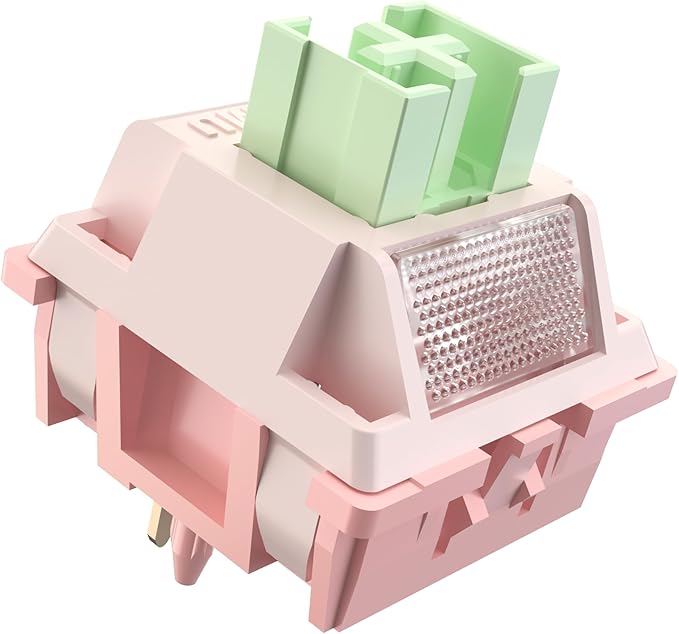 Zjmehty Outemu(Gaote) White Peach Silent Switches,40gf pre-Lubricated,dust-Proof Linear switches,Compatible with MX Mechanical Keyboards(108PCS)