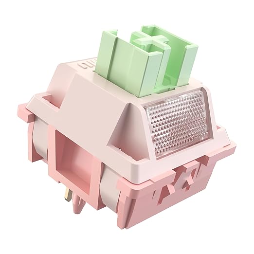 Outemu V3 White Peach Slient Pro Switches,5 Pin 40gf Mute Pre-lubed Dustproof Linear Switch,Suitable for MX Mechanical Gaming Keyboards(10Pcs)