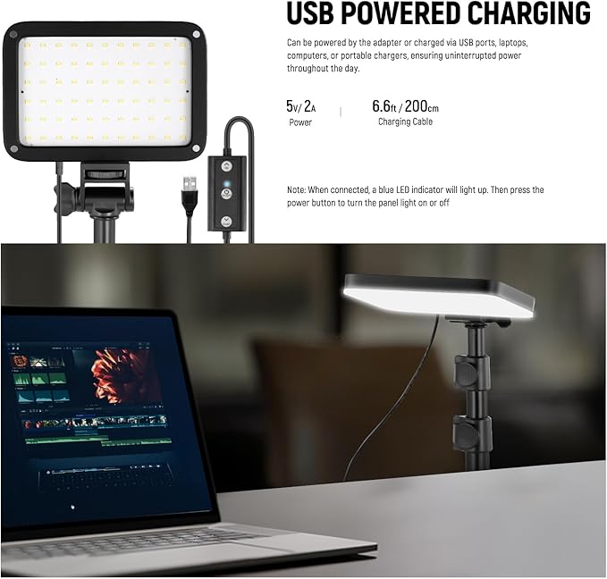 NEEWER Basics LED Video Light Panel Lighting Kit, Bi Color Dimmable Portable Studio Lights with Tripod Stand & Filters, 3200K~5600K CRI 95 750lux for Photography Video Recording Live Streaming, BP66