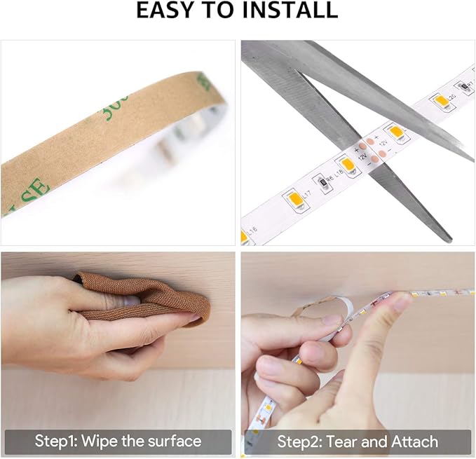 Lepro LED Strip Light White, 16.4Ft Dimmable Vanity Lights, 3000K Super Bright LED Tape Lights, 300 LEDs SMD 2835, Strong 3M Adhesive, Suitable for Home, Kitchen, Under Cabinet, Bedroom, Warm White