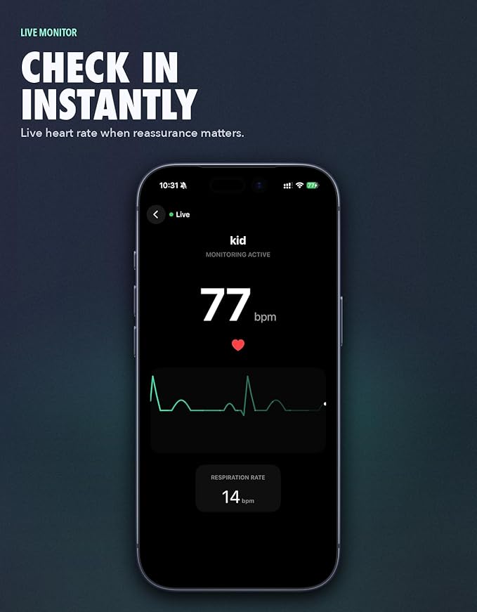 Non-Wearable Contactless Sleep Tracker & Sleep Monitor Device for Adults and Kids | No Subscription, Heart Rate, Breathing & Sleep Stage, Real-Time Monitoring, Smart Alarm