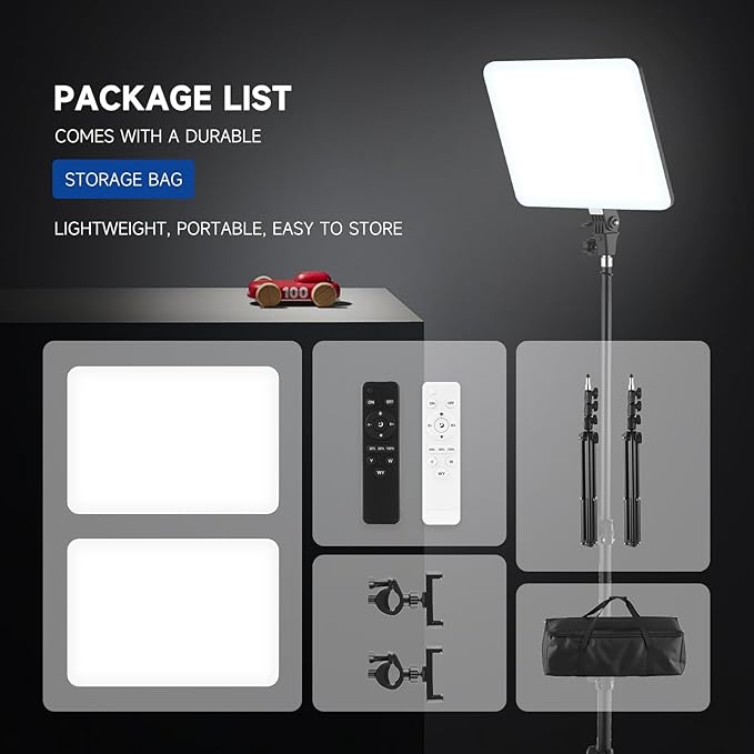 2-Pack LED Video Light Kit, 14 Inch 2700K-6500K Studio Lights with 70.8" Tripod Stand, Photography Lighting Kit with Phone Holder, 50W Stream Light for Video Recording, Photography, YouTube, TikTok
