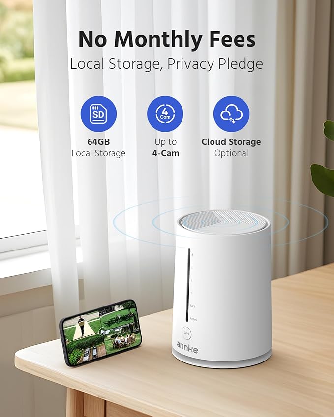 ANNKE 2.5K Wireless Security Camera Outdoor, 5MP 2-Cam Kit Solar Surveillance System, PIR Human Detection, 360° Pan&Tilt, Compatible with Alexa, Color Night Vision, No Monthly Fee, 64GB Memory Card