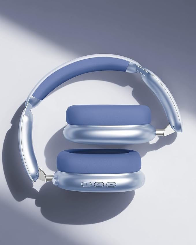 Wentronic Y02 Active Noise Cancelling Headphones, Wireless Over-Ear Bluetooth 5.4 Headphones, Multiple Modes, 60H Playtime, Hi-Res Audio, Big Bass, Foldable Lightweight for Travel Home Office, Blue