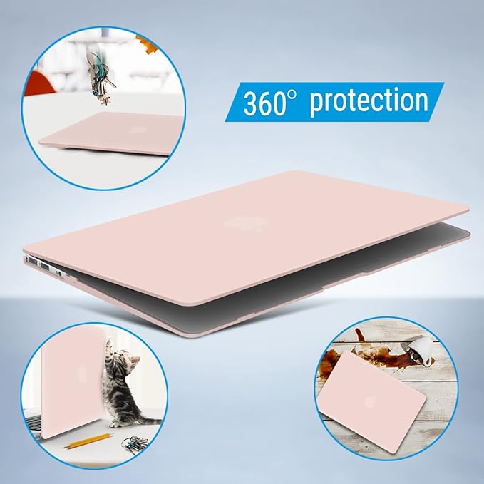 IBENZER Compatible with MacBook Air 11 Inch Case Model A1370 A1465, Soft Touch Plastic Hard Shell Case Bundle with Keyboard Cover for Mac Air 11, Sakura Pink, A11SKPK+1