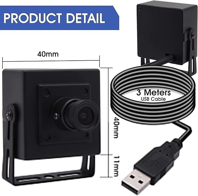 ELP 4K Mini USB Camera with 3.6mm Lens and 3840x2160 HD Resolution for MAC/Windows/Linux/Raspberry Pi