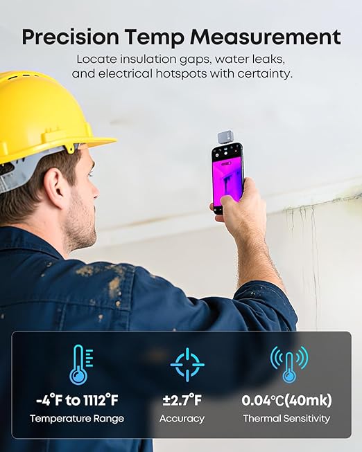 Thermal Master P2 - Thermal Camera for Android, 512×384 Super Resolution Infrared Imager with 1.5℃ PCB Accuracy, Hotspot Tracking, -4℉ to 1112℉ High Temp, Plug & Play, Grey