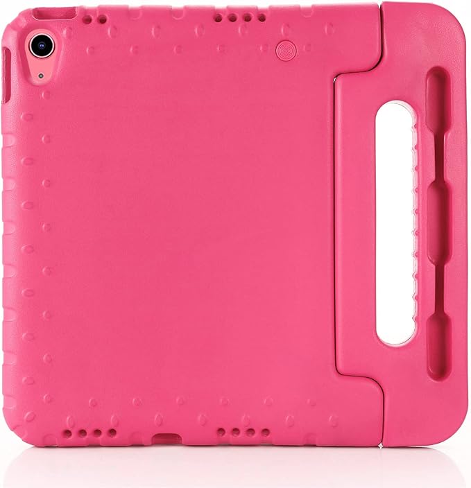 Kids Case for iPad 10th Generation (2022), iPad 11" A16 2025 Case with Pencil Holder, Techcircle Handle Stand Lightweight EVA Foam Bumper Protective Rugged Drop Protection Child Proof Cover, Rose