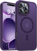 Magnetic for iPhone 13 Pro Case,[Compatible with MagSafe][Military-Grade Drop Protection][Anti-Yellowing]Shockproof Protective Translucent Matte Cover for iPhone 13 Pro Phone Case,Deep Purple