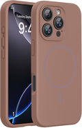 Miracase Magnetic for iPhone 16 Pro Max Case, [Soft Anti-Scratch Microfiber Lining], Compatible with MagSafe, Liquid Silicone Case Shockproof Drop Protection Phone Case for 16 ProMax,Chocolate