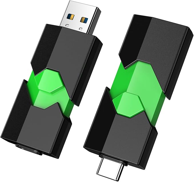 K&ZZ 128GB USB C Flash Drive 1 Pack Dual USB-C Thumb Drive 3.0 Push-Pull USB A + Type C Memory Stick Photo Stick for Smartphone Tablet Laptop iPhone 17