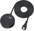 2 Prong Power Strip with 10ft Extension Cord, NTONPOWER 1875W/15A, 180° Rotating Plug, 2 Prong to 3 Prong Outlet Adapter, Wall Mountable, 3 AC Outlets & 2 USB A & 2 USB C, Ideal for Older House Office