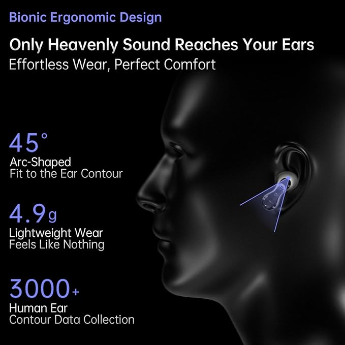 CCA ND Pulsar True Wireless Earbuds, Bluetooth V5.4 Headphones with 4-Mic HD Mic, 13mm Driver, Deep Bass, 36H Playtime, Touch Control, for Sports, Gym, Commute, iPhone & Android
