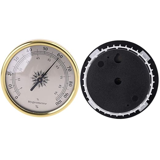 Round Gold Thermometer and Hygrometer 72mm Temperature Monitor Humidity Meter Gauge No Battery Needed for Indoor Meter