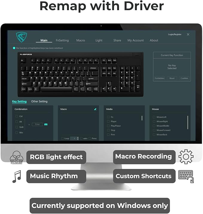 FL·ESPORTS OG104 Tri-Mode Retro Mechanical Keyboard, Full-Size Gasket Mount Gaming Keyboard, Hot Swappable, PBT Keycaps, 4000mAh for Mac/PC - Silent Switches | Gray