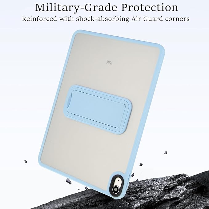 Shockproof Case for iPad (A16) 11th/10th Generation 10.9 inch 2025/2022, Kickstand Slim Fit Rugged Bumper Lightweight Anti-Scratch Bumper Case Cover for iPad 11th/10th Gen, Blue