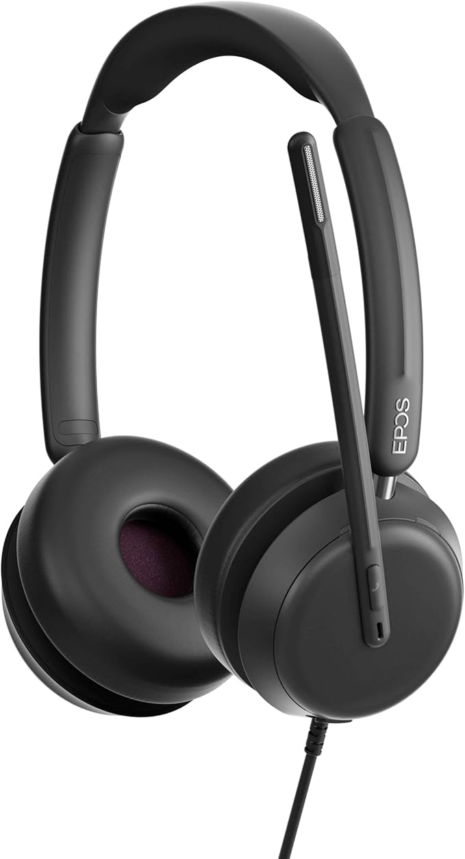 EPOS IMPACT 860 Dual-Sided Wired USB C and USB A Headset for PC with Noise-Canceling Mic, Super Wideband Audio, High-Performance Sound, Comfortable Fit for Business Calls & Office Use, Multi Compatibl